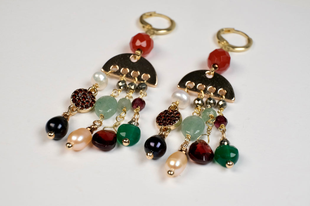 chandelier earring semiprecious stones