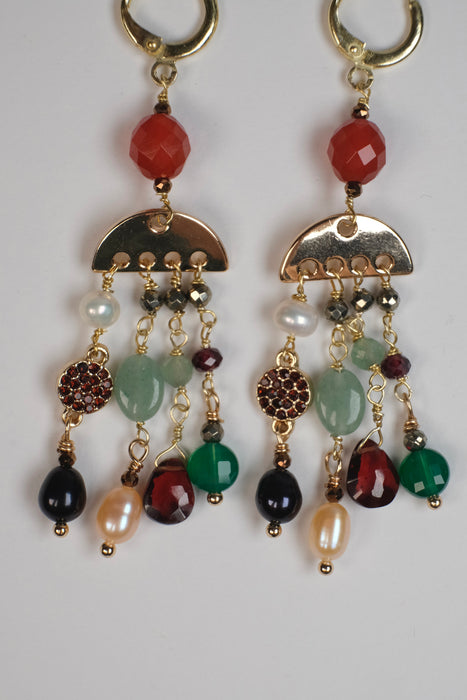 chandelier earring semiprecious stones