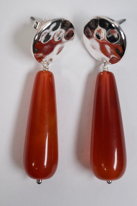 Orange agate stone earring