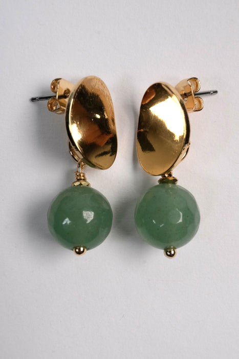 Earrings with a natural stone