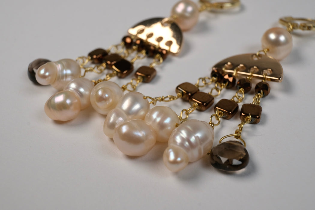Chandelier Earrings with natural pear